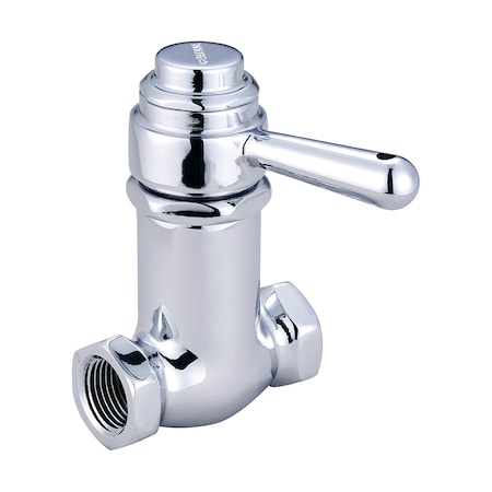 Central Brass Self-Close Shower Straight Stop, NPT, Polished Chrome, Weight: 1.75 0334-1/2